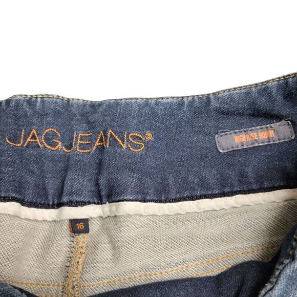 JAG JEANS High Rise Skinny Soft Stretchy Distressed Denim Pull On Blue Jeans - Picture 6 of 9